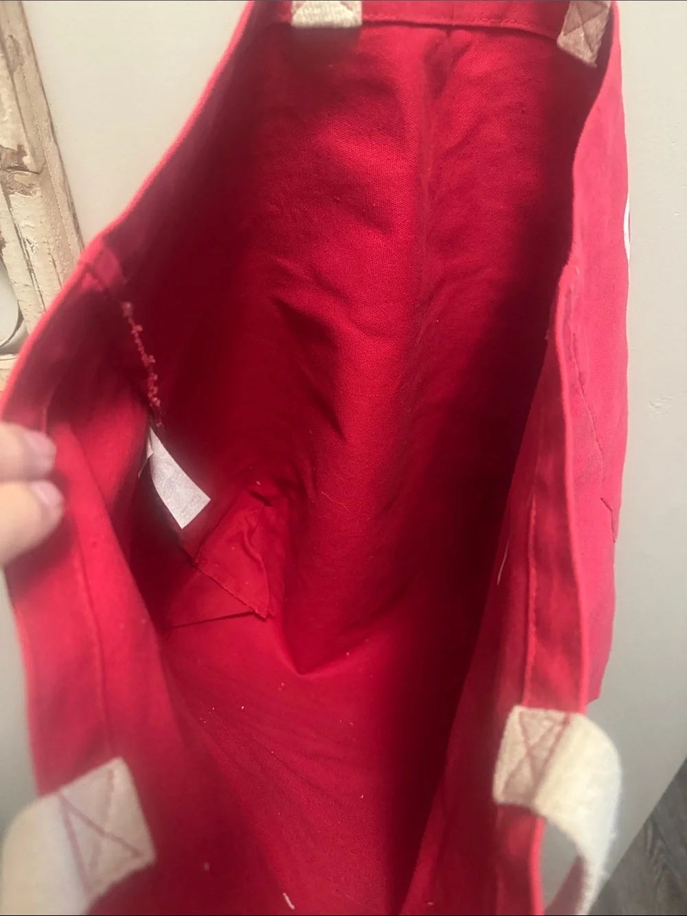 Red Canvas Tote Bag